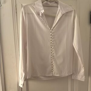 Elegant White Button-Up Blouse